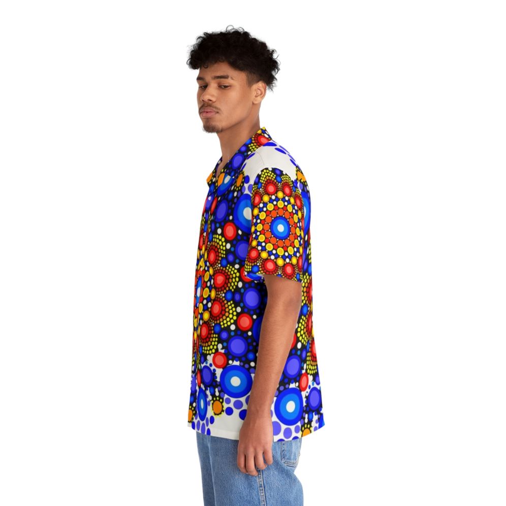 Blue and orange circles pattern Hawaiian shirt - People Left