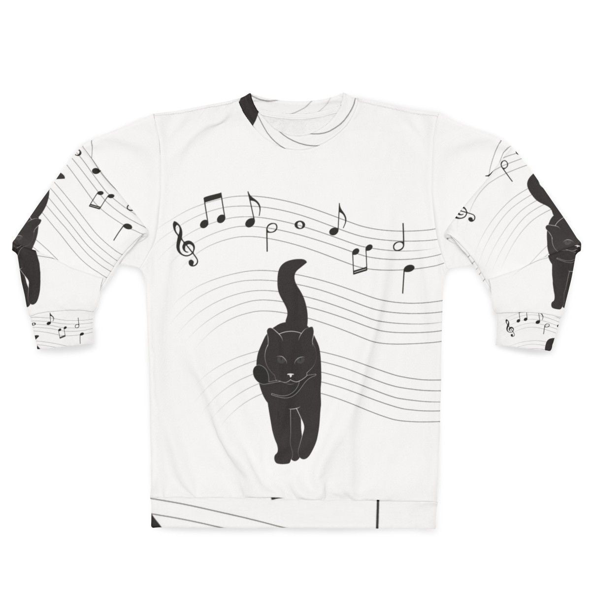 Hunter Sweatshirt with Music Notes and Cats