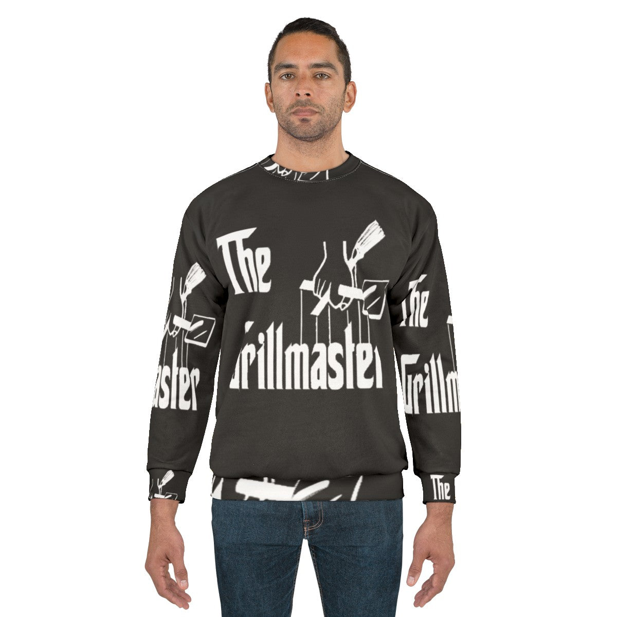 The Grillmaster's Summer Sweatshirt with a funny BBQ and grilling design - men