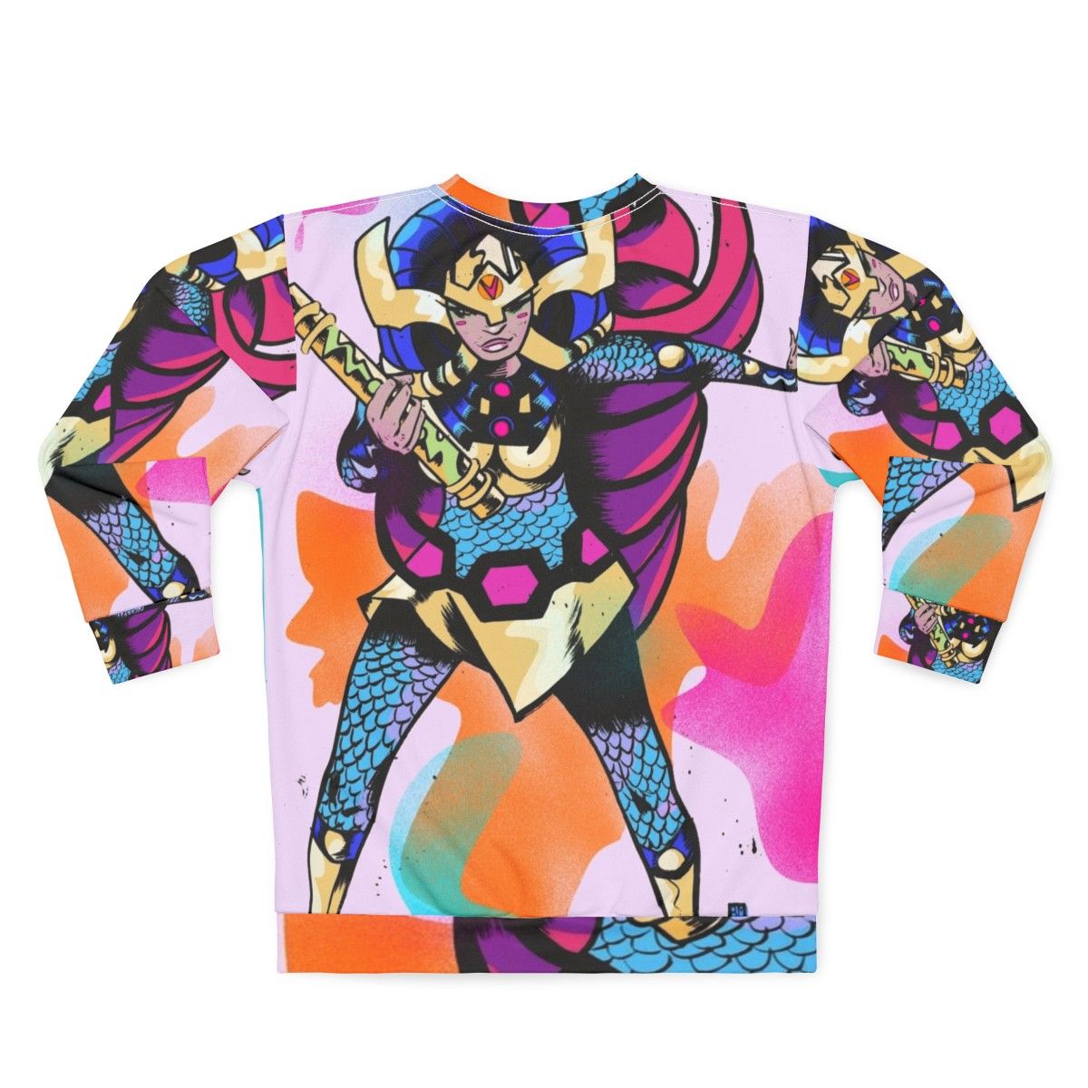 Big Barda female superhero comic book sweatshirt - Back