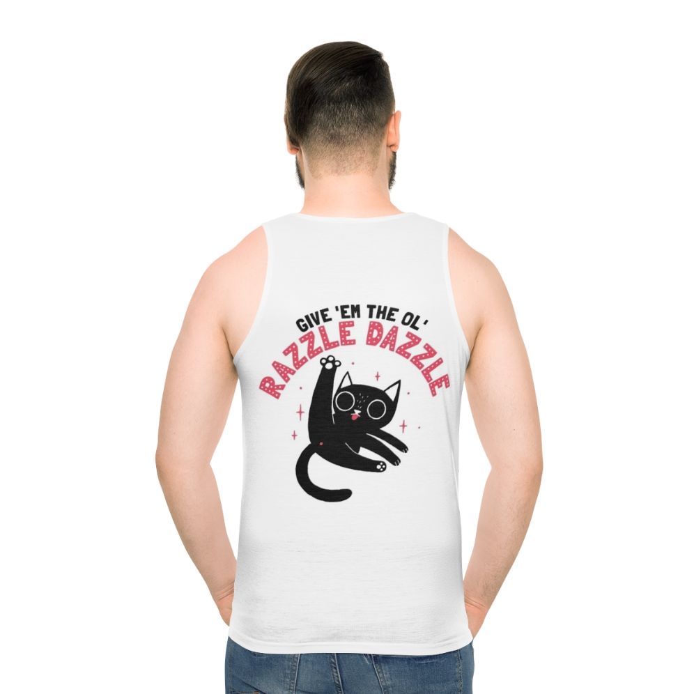 Unisex razzle dazzle cat lover tank top - men back