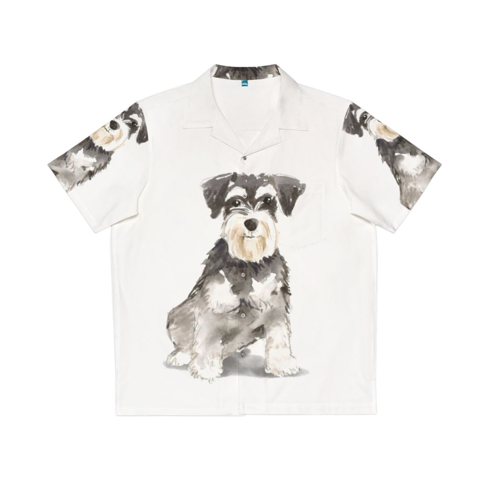 Watercolor Miniature Schnauzer Hawaiian Shirt