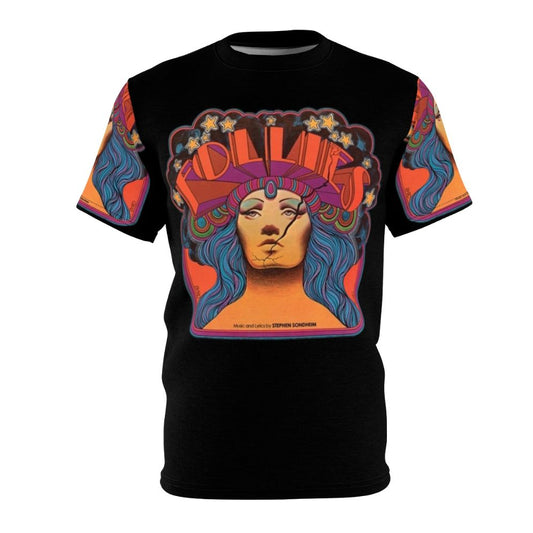 Vintage-Inspired Follies Musical T-Shirt featuring a graphic design of the Follies logo