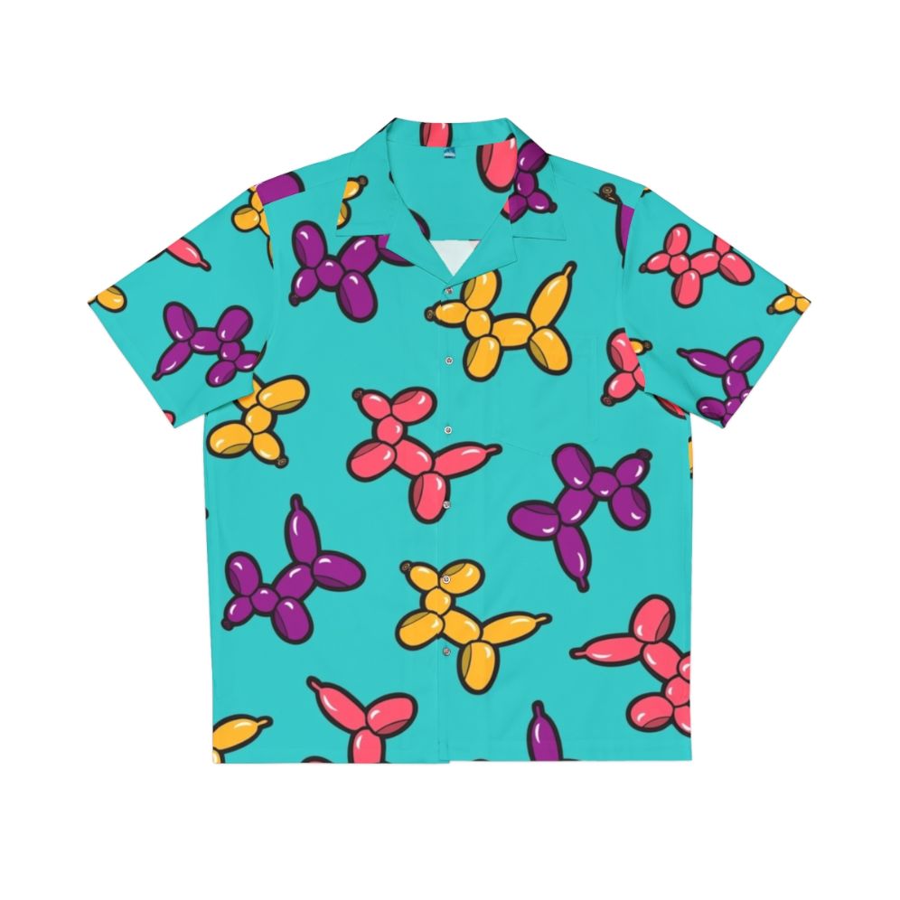 Colorful Hawaiian shirt with a fun balloon dog pattern