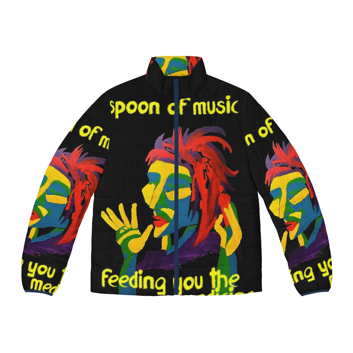 Spoon Of Music Puffer Jacket featuring a musical note design