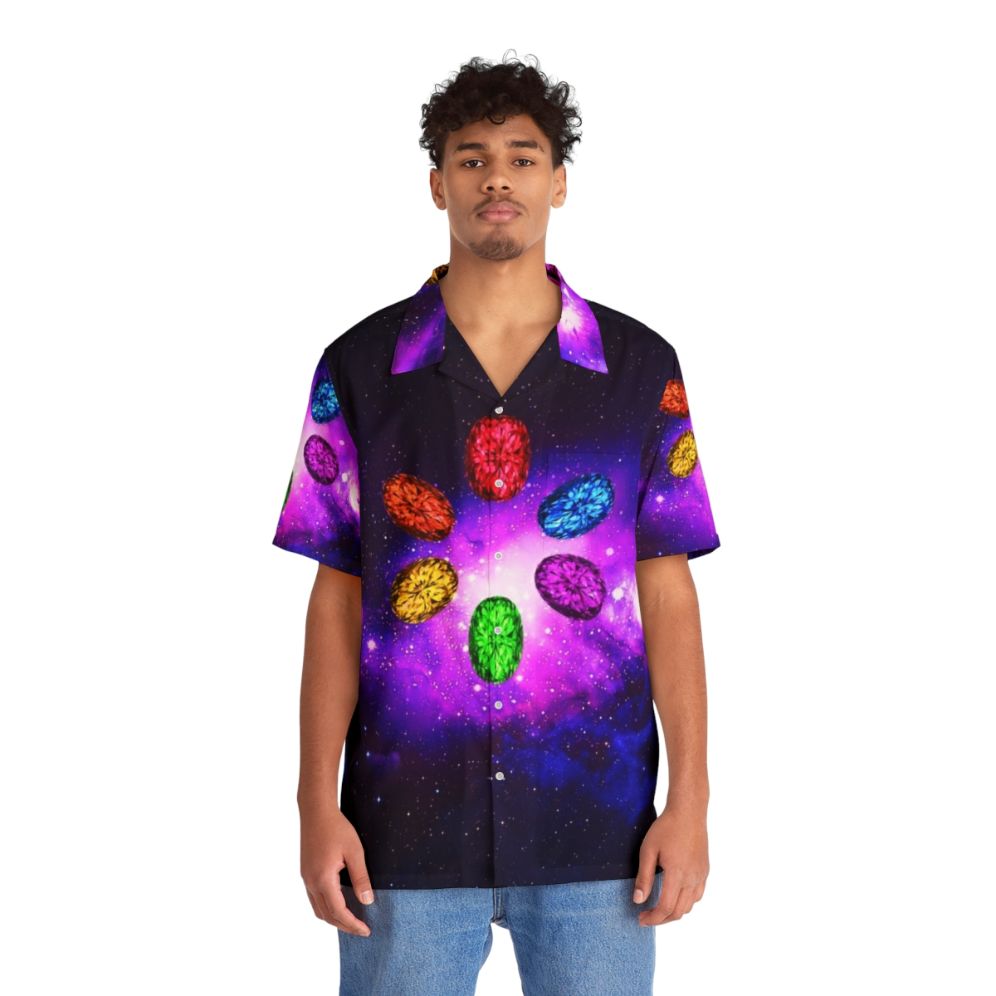 Infinity Stones Rainbow Galaxy Space Hawaiian Shirt - People Front