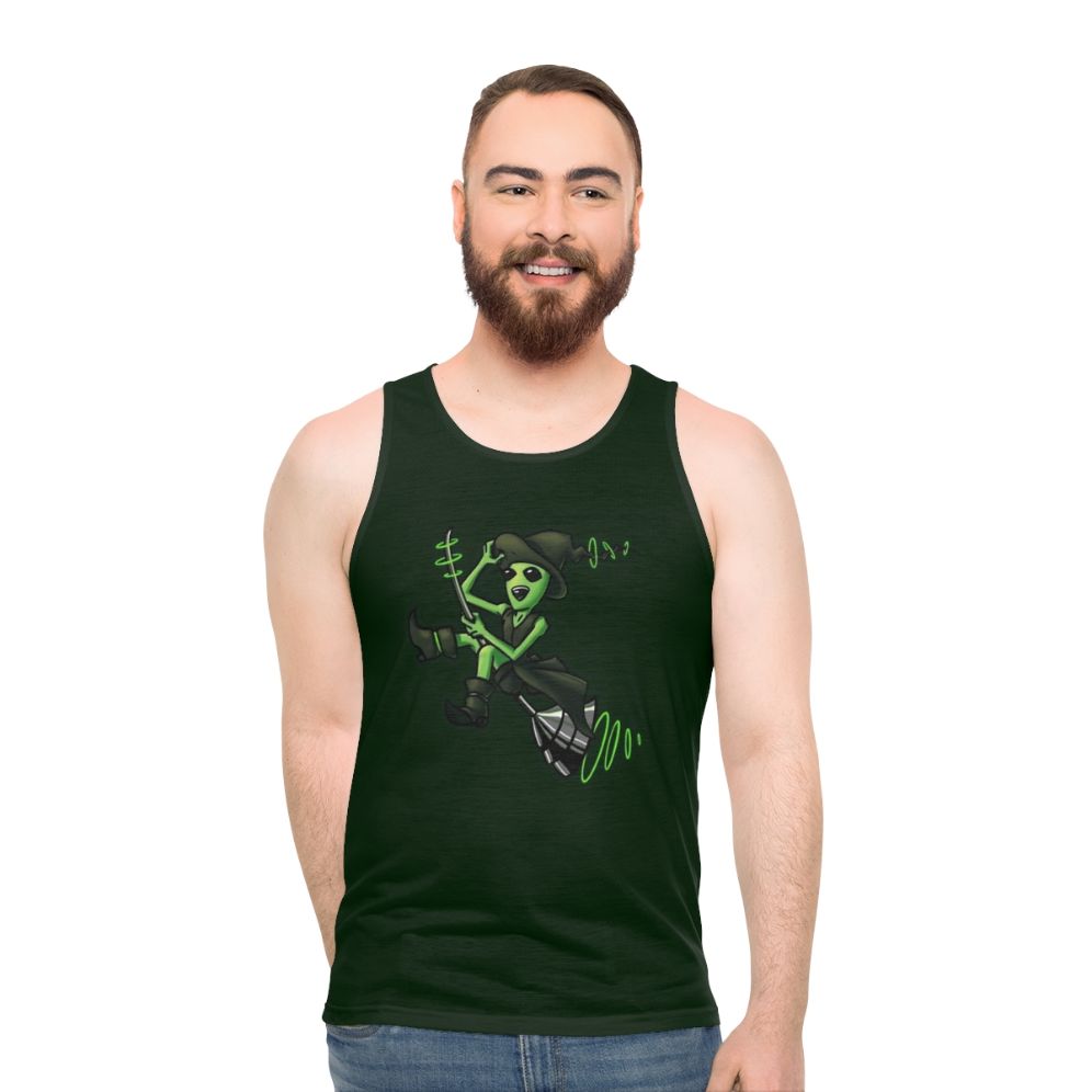 Sci-Fi Alien Witch Tank Top with Techno Style Design - men