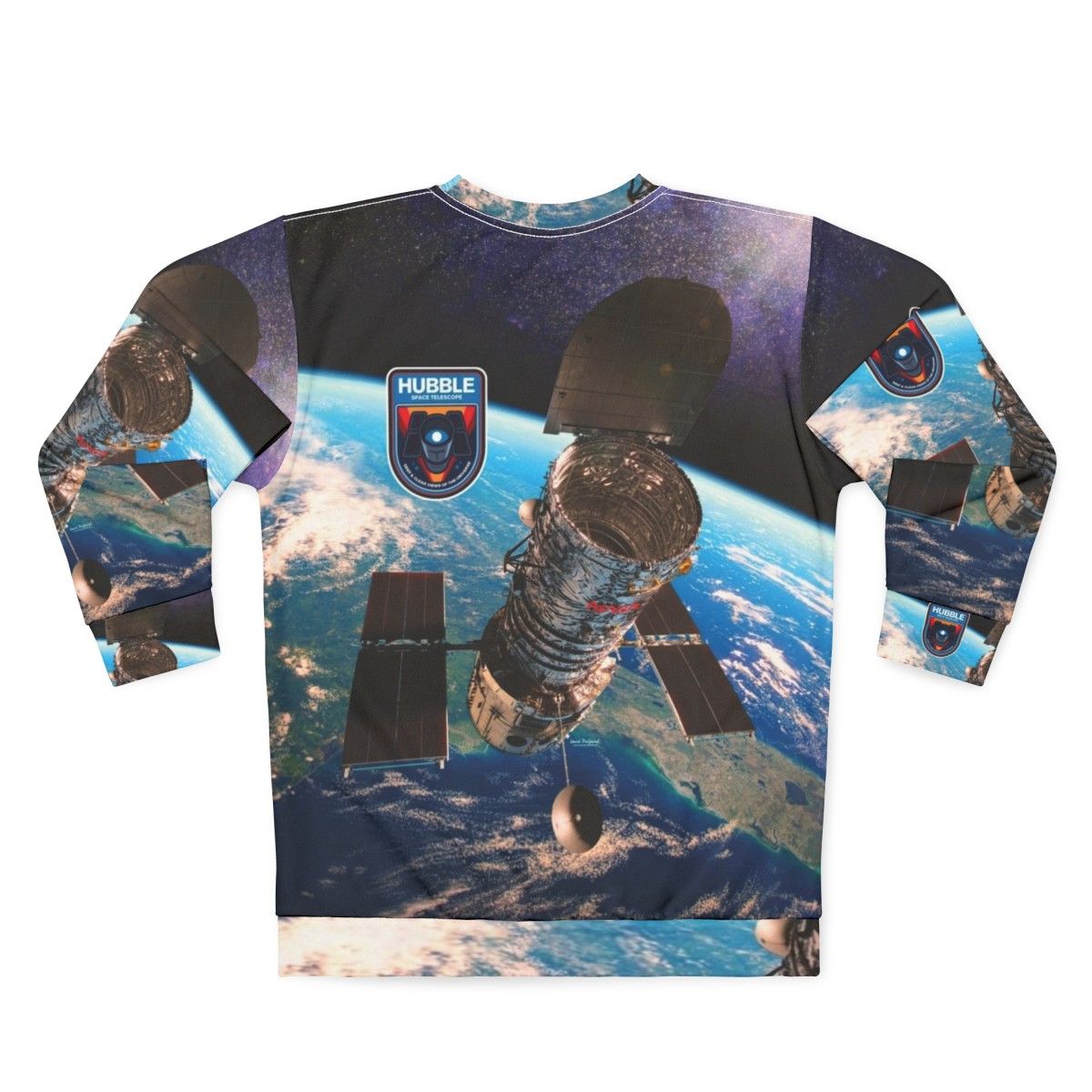 Hubble Space Telescope Sweatshirt with Galaxy Design - Back