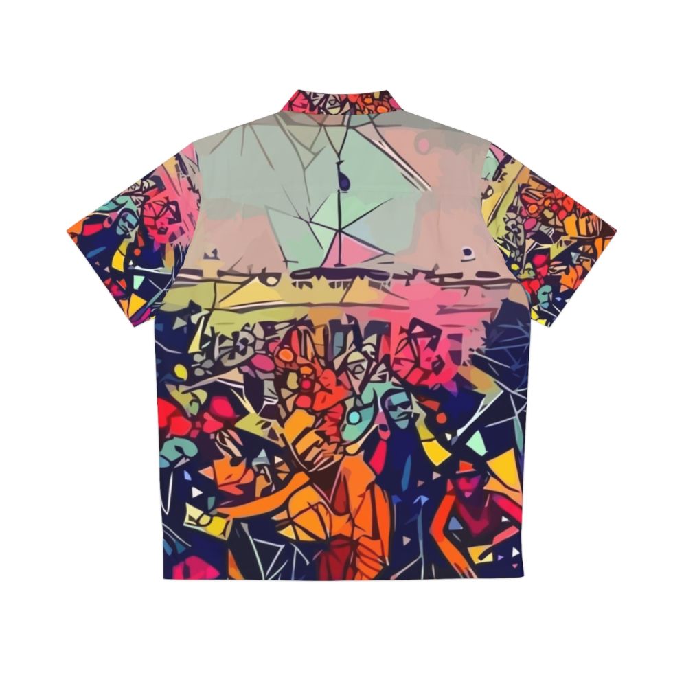 Colorful abstract Hawaiian shirt inspired by Kendrick Lamar's 'To Pimp a Butterfly' - Back