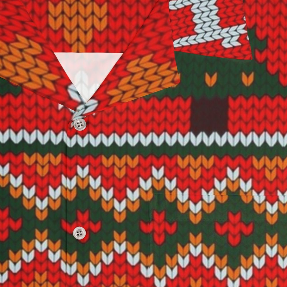 Festive Hawaiian-Style Christmas Knit Sweater - Detail