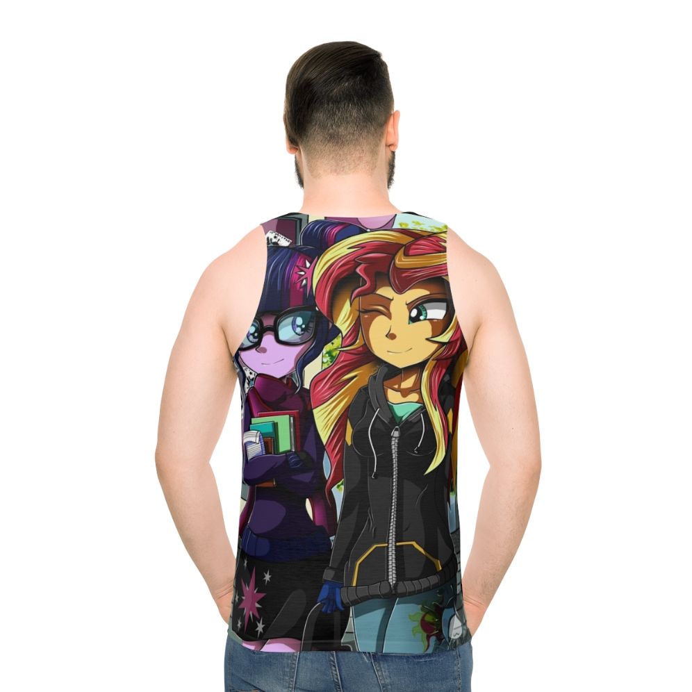 Equestria Girls Twilight and Sunset Unisex Tank Top - men back