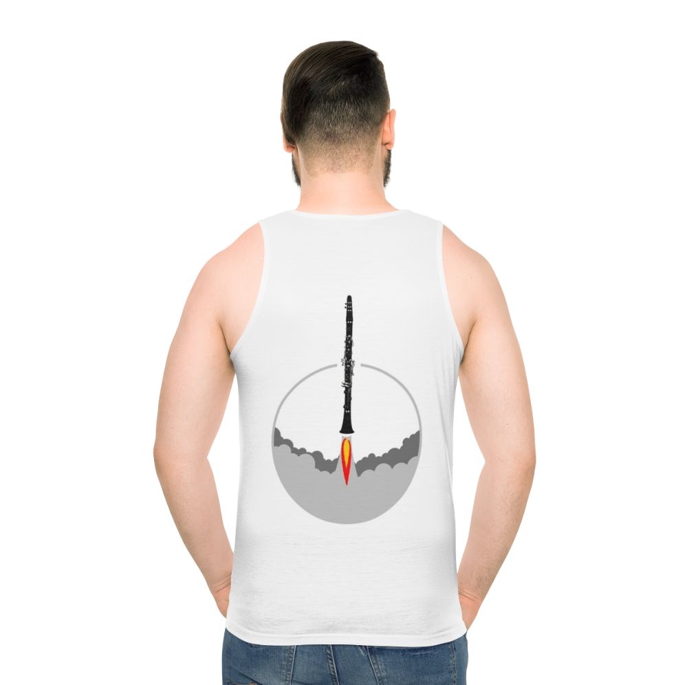 Clarinet Rocket Unisex Tank Top for Music Lovers - men back