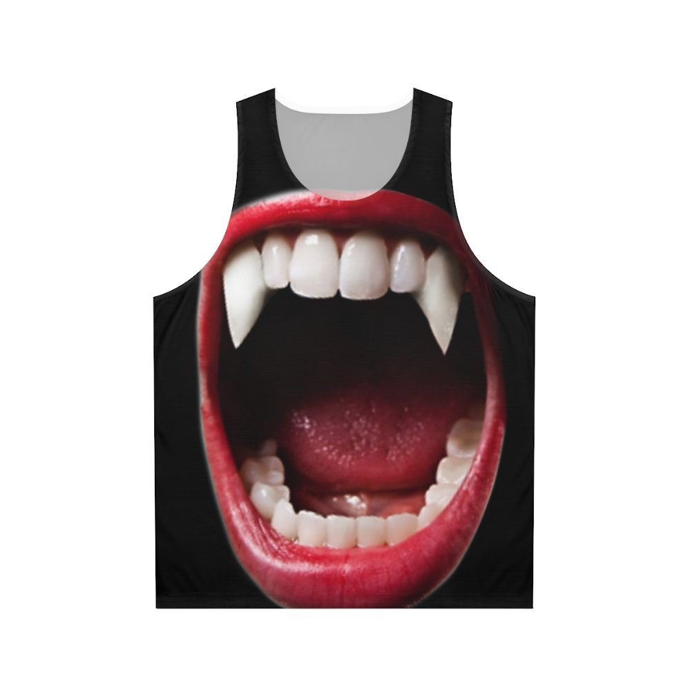 Vampire-themed unisex tank top with abstract, trendy patterns