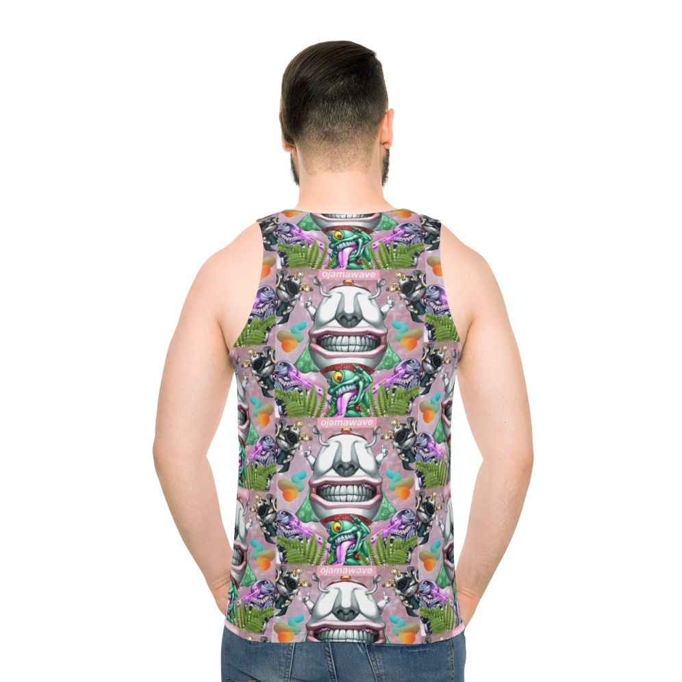 Ojama Wave Unisex Yugioh Vaporwave Aesthetic Tank Top - men back