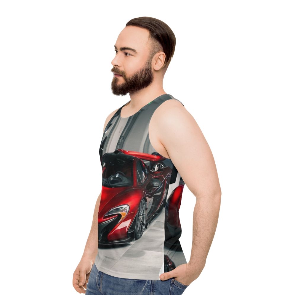 Red Mclaren P1 Unisex Tank Top - men side