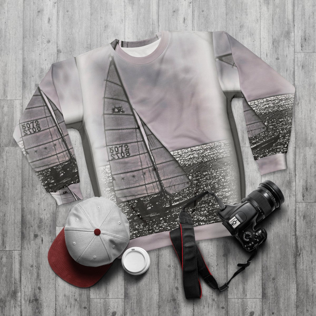 Hobie Cat water sports sweatshirt - flat lay