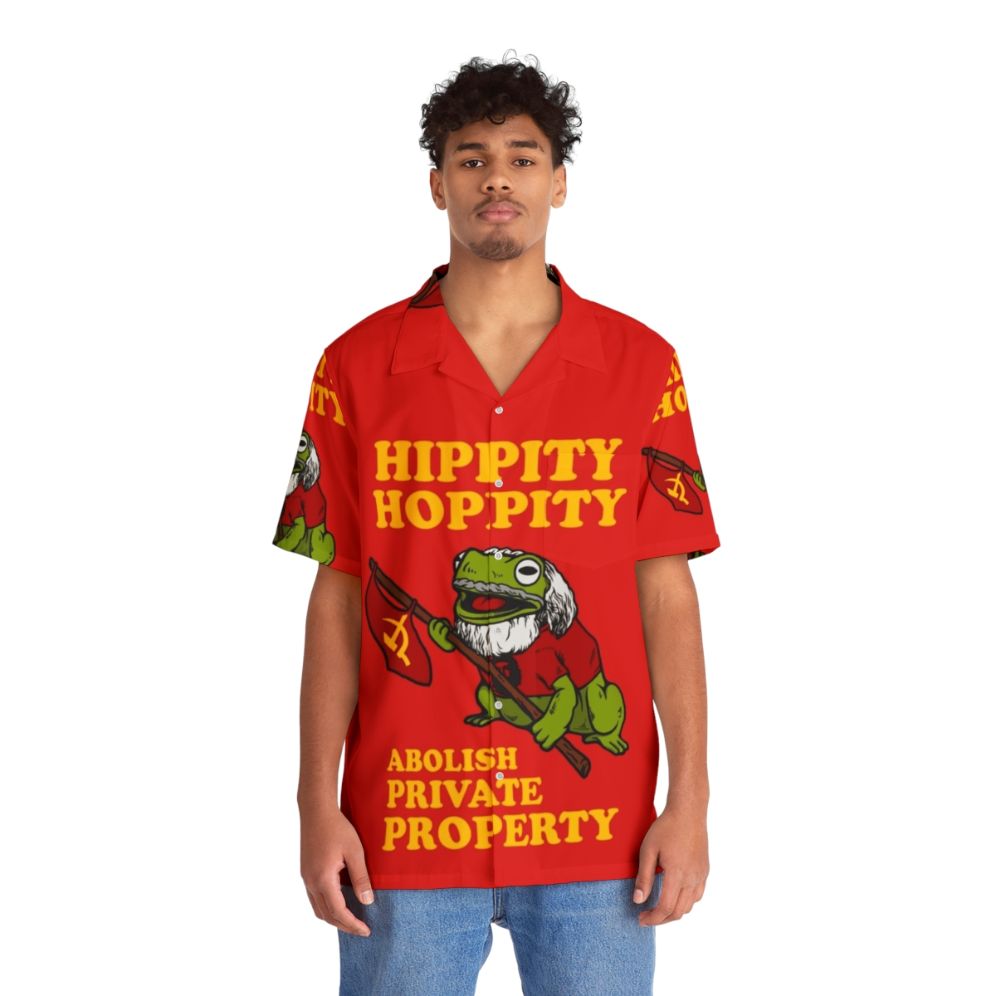 "Hippity Hoppity Abolish Private Property Communist Hawaiian Shirt" - People Front