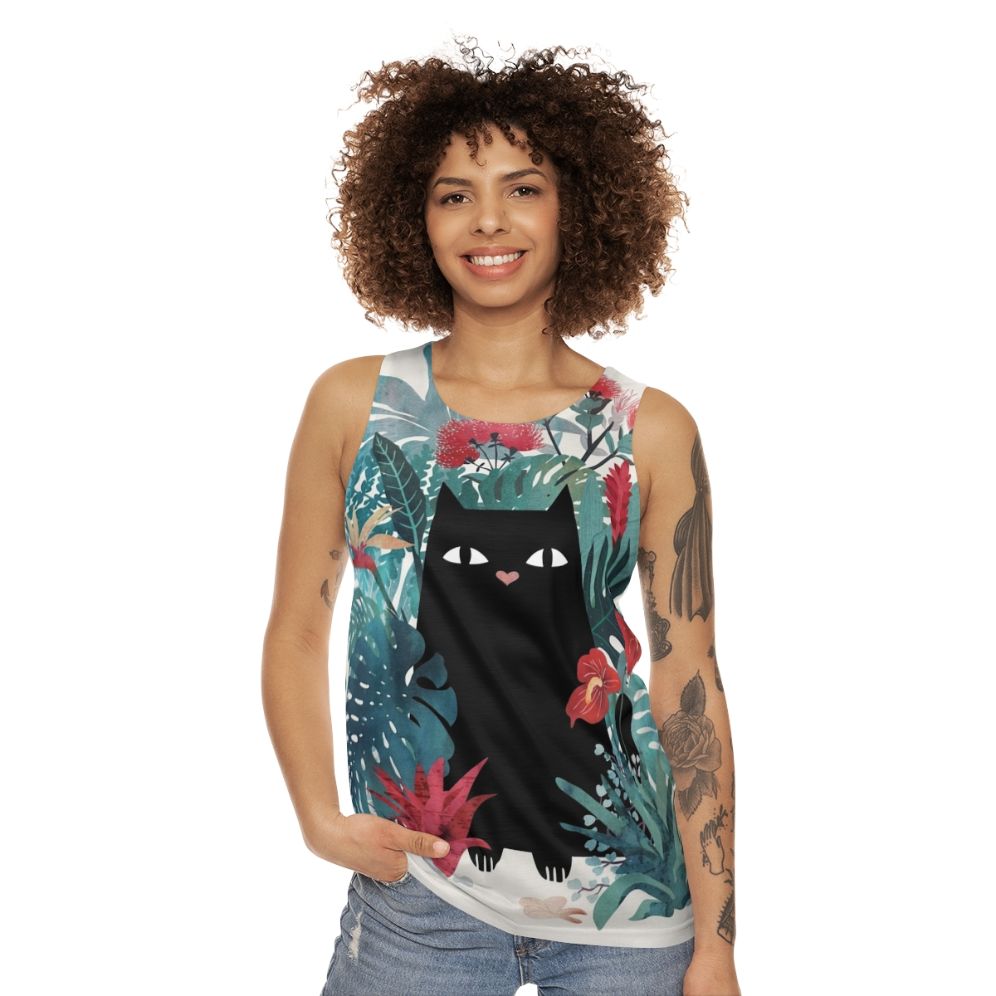 Unisex Hawaiian Floral Tank Top - women