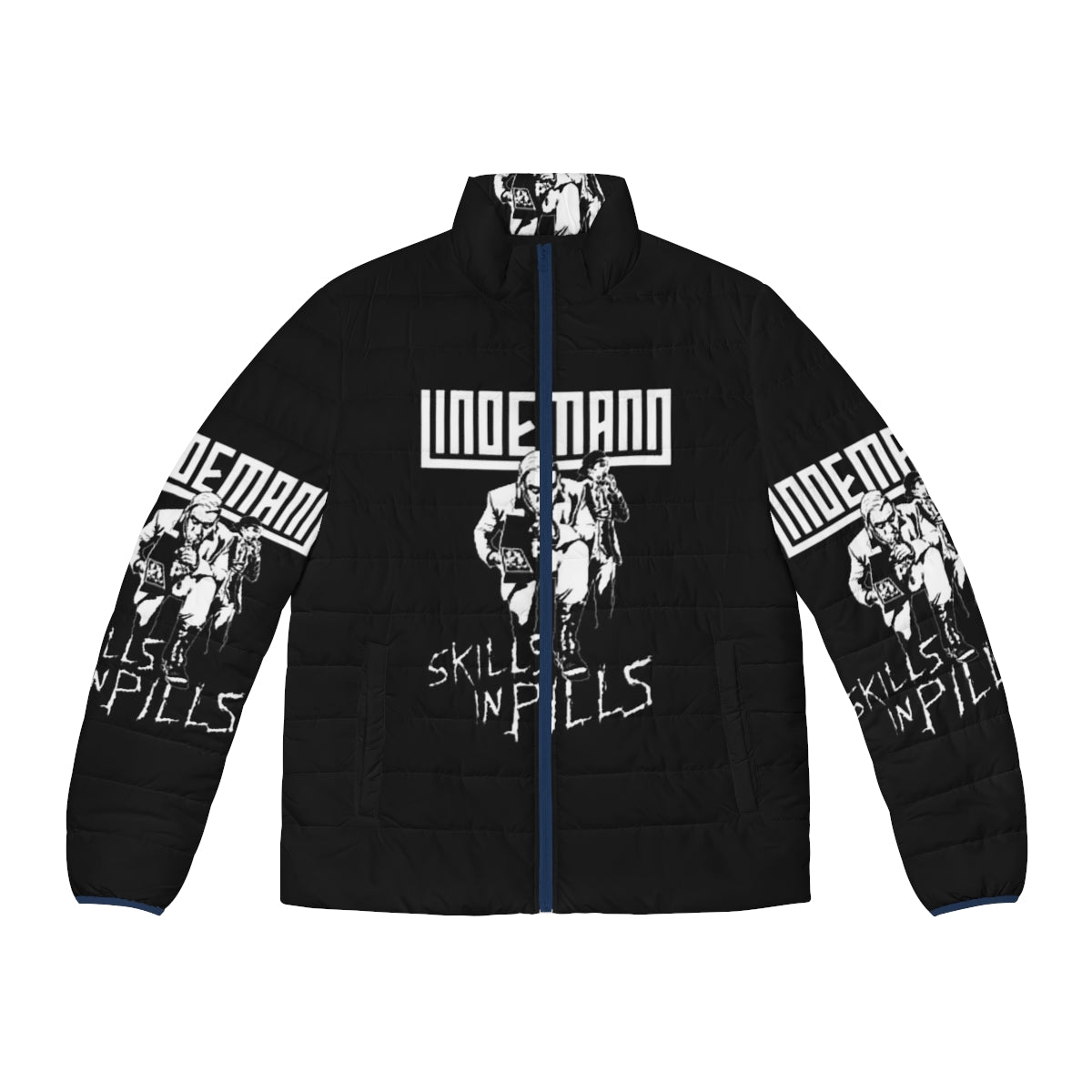 Lindemann Puffer Jacket featuring the band's logo and symbols