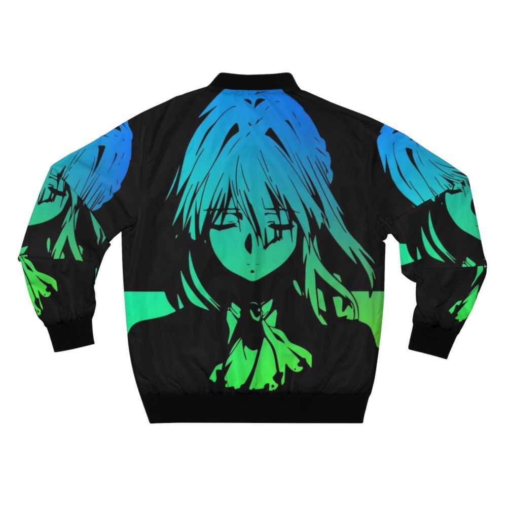 Violet Evergarden Anime Bomber Jacket with Minimalist Design - Back