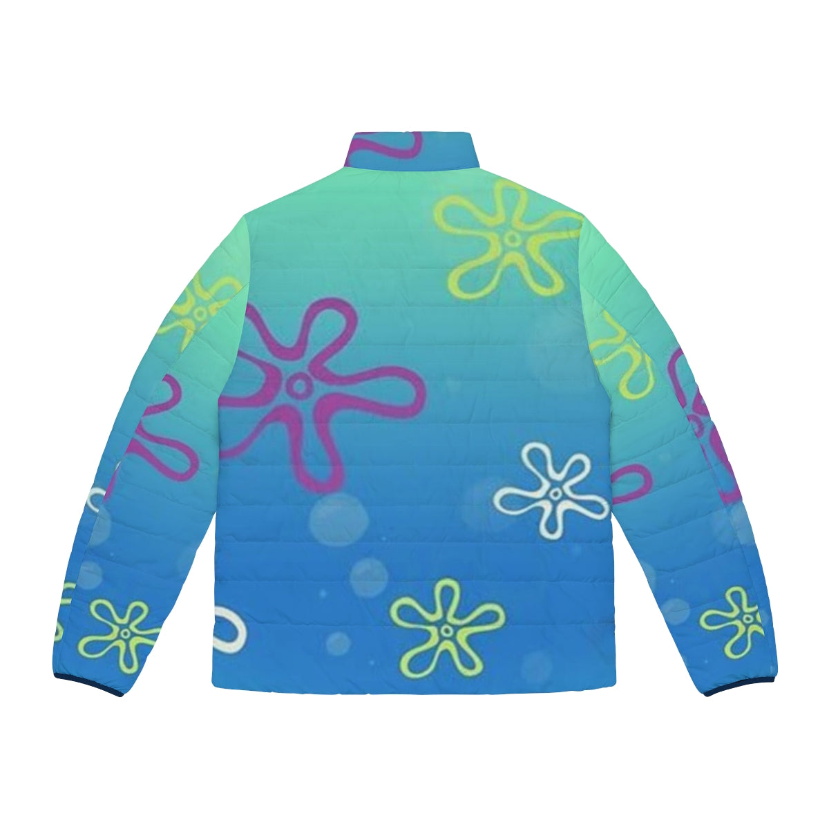 Spongebob Bikini Bottom themed puffer jacket with tapestry design - Back