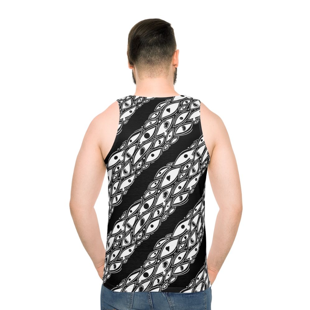 Unisex tank top with all-over eyeball print design - men back