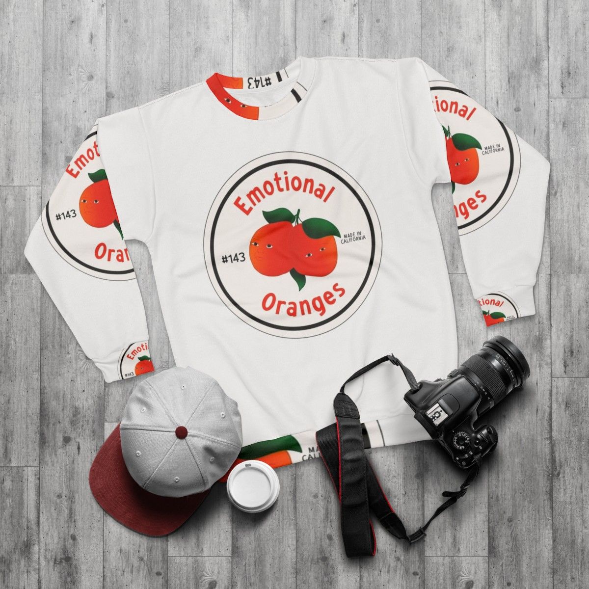 Vintage Emotional Oranges Band Sweatshirt - flat lay