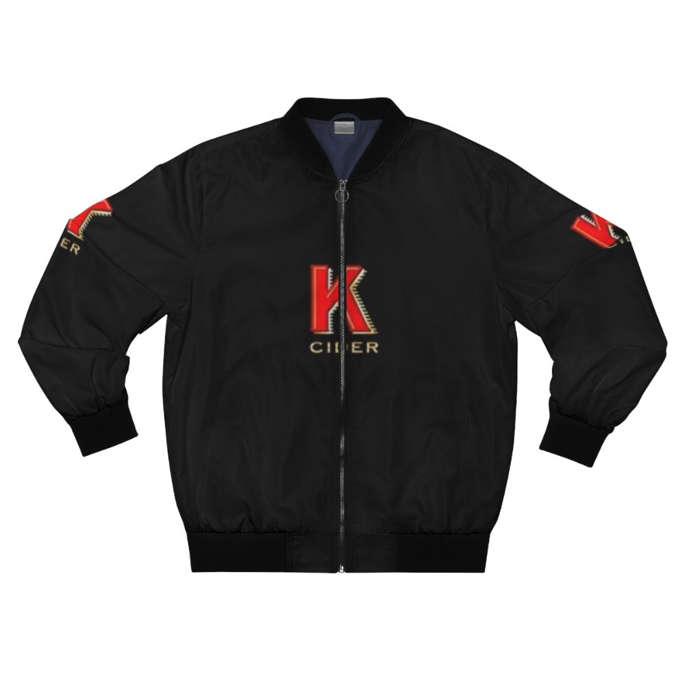 K Cider Bomber Jacket featuring a playful and humorous design