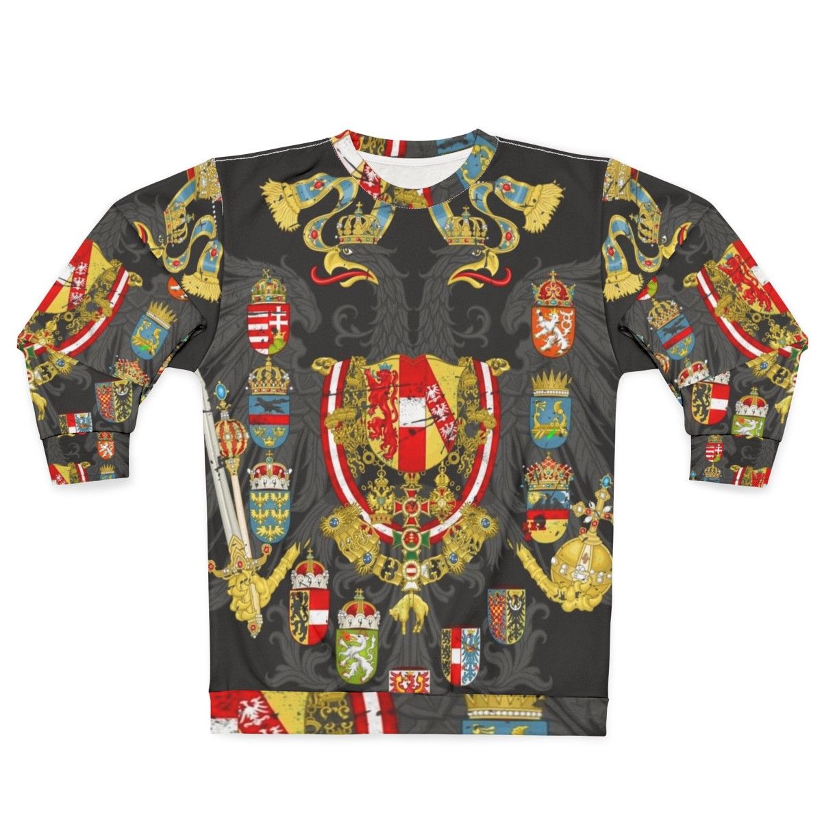 Austrian Empire flag sweatshirt with eagle and coat of arms