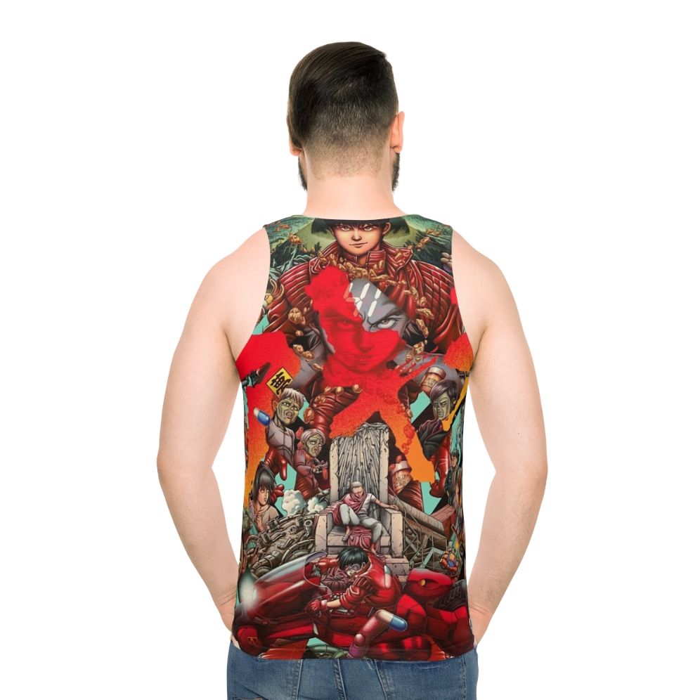 Akira cyberpunk anime unisex tank top - men back