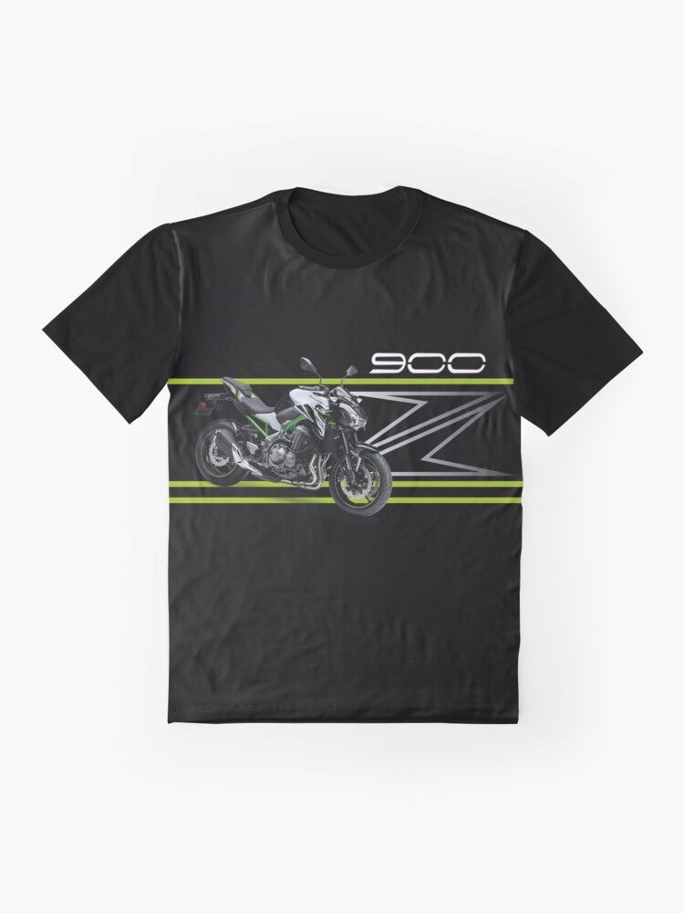 Kawasaki Z900 motorcycle graphic design t-shirt - Flat lay