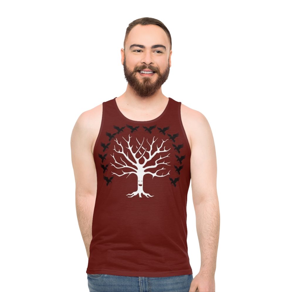 House Blackwood Unisex Tank Top featuring a direwolf sigil design - men