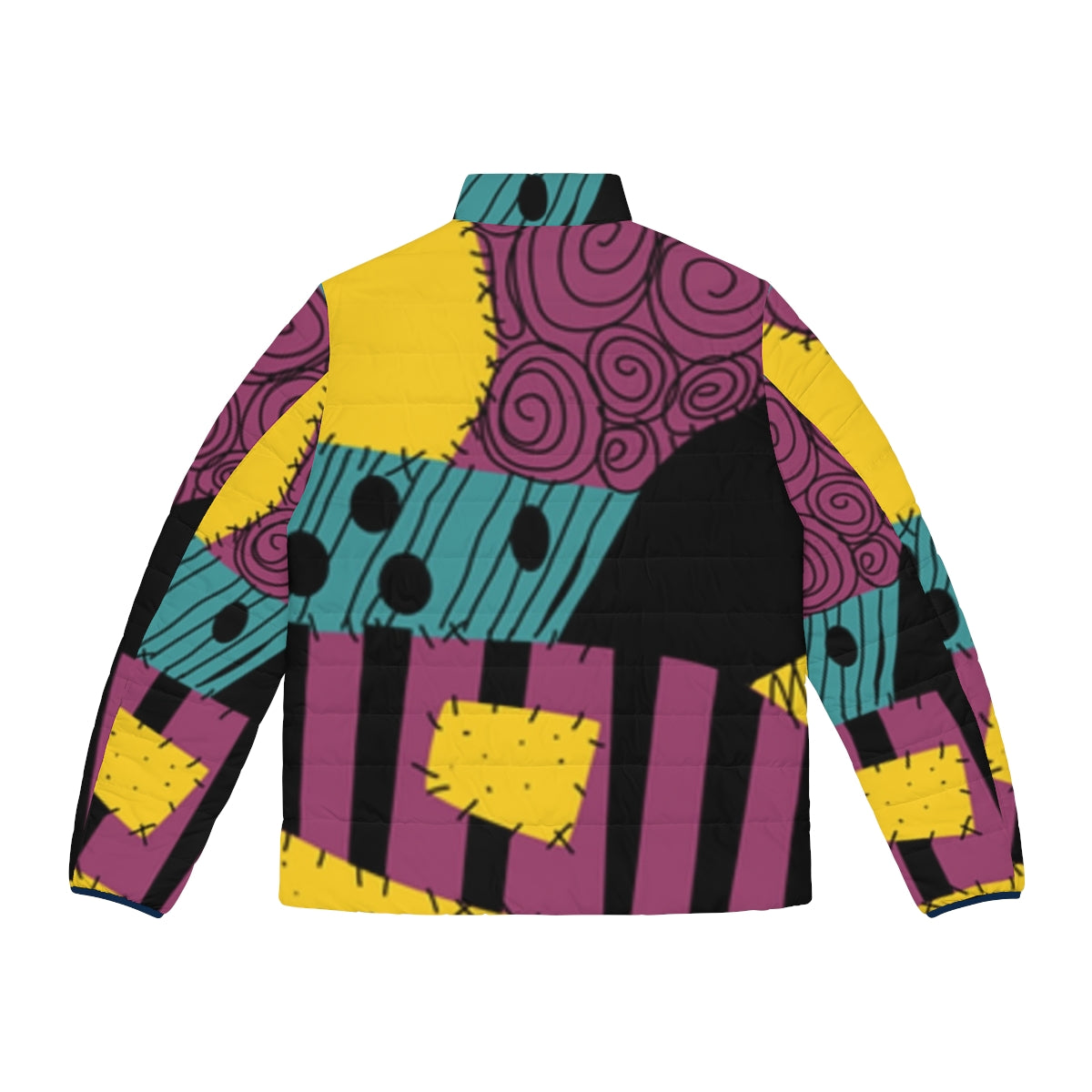 Sally patchwork puffer jacket with Nightmare Before Christmas design - Back