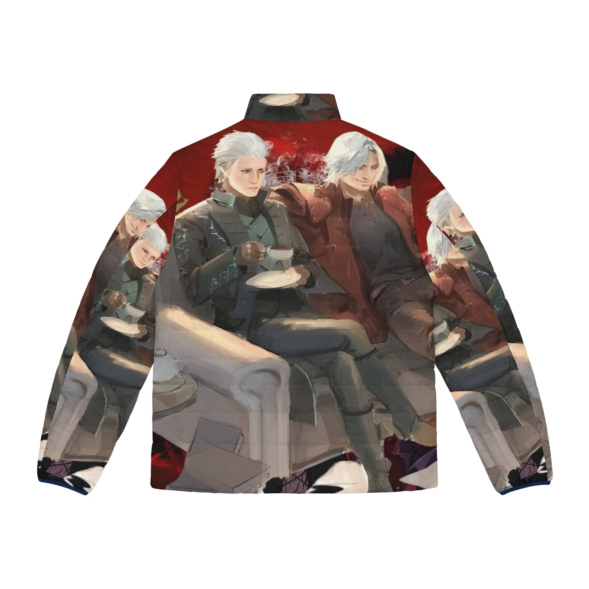 Devil May Cry Painting Puffer Jacket 3 - Anime Gaming Apparel Featuring Characters From Devil May Cry 5 - Back