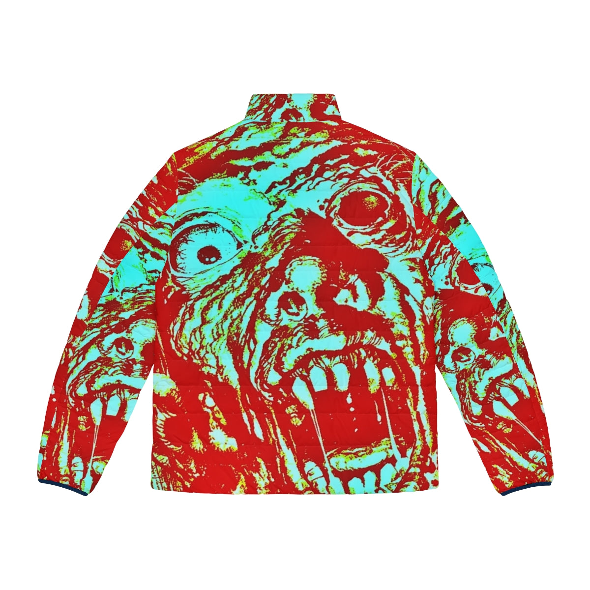 "City of the Dead" 1960 horror movie puffer jacket with vintage horror imagery - Back