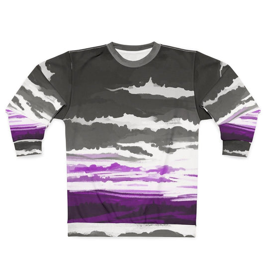 Asexual art flag sweatshirt with LGBTQ pride design