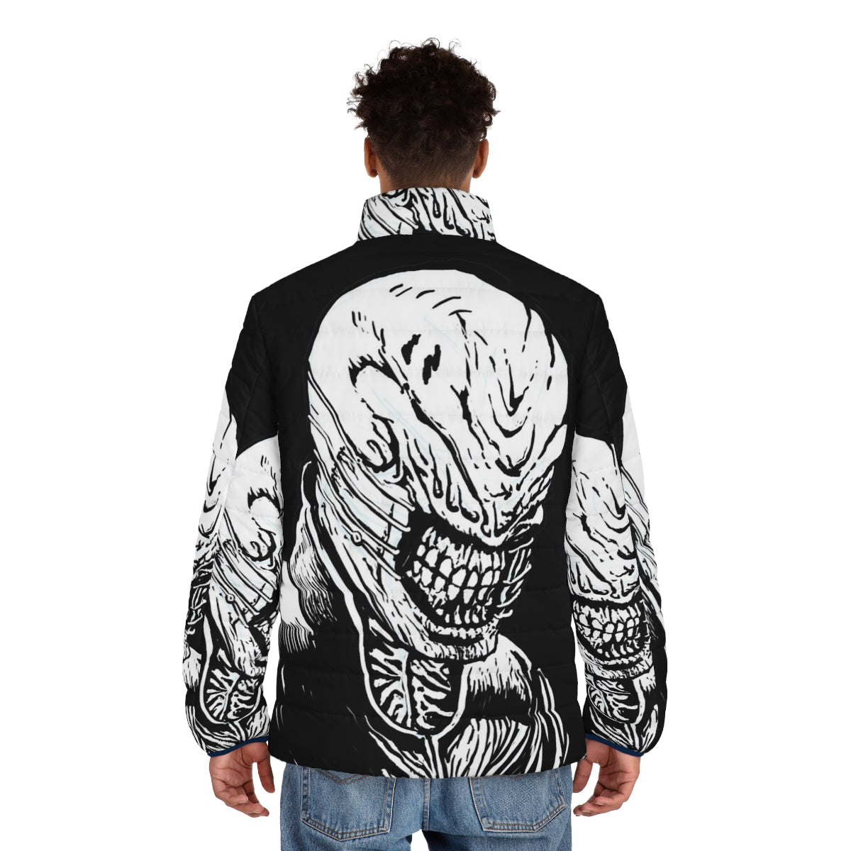 Hellraiser Chatterer Cenobite Puffer Jacket with Focus Keyword - men back