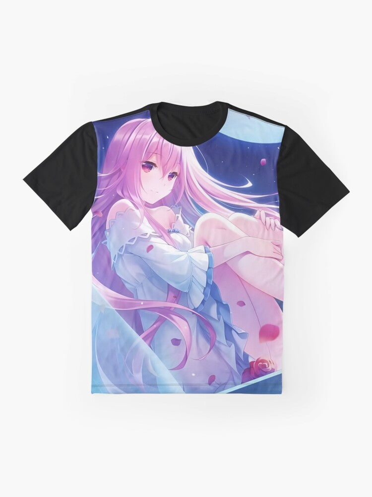 Seirei Gensouki: Spirit Chronicles Anime T-Shirt featuring characters Celia, Rio, Latifa, Aishia, Claire, Miharu, Ayase, Beltrum, and Christina - Flat lay