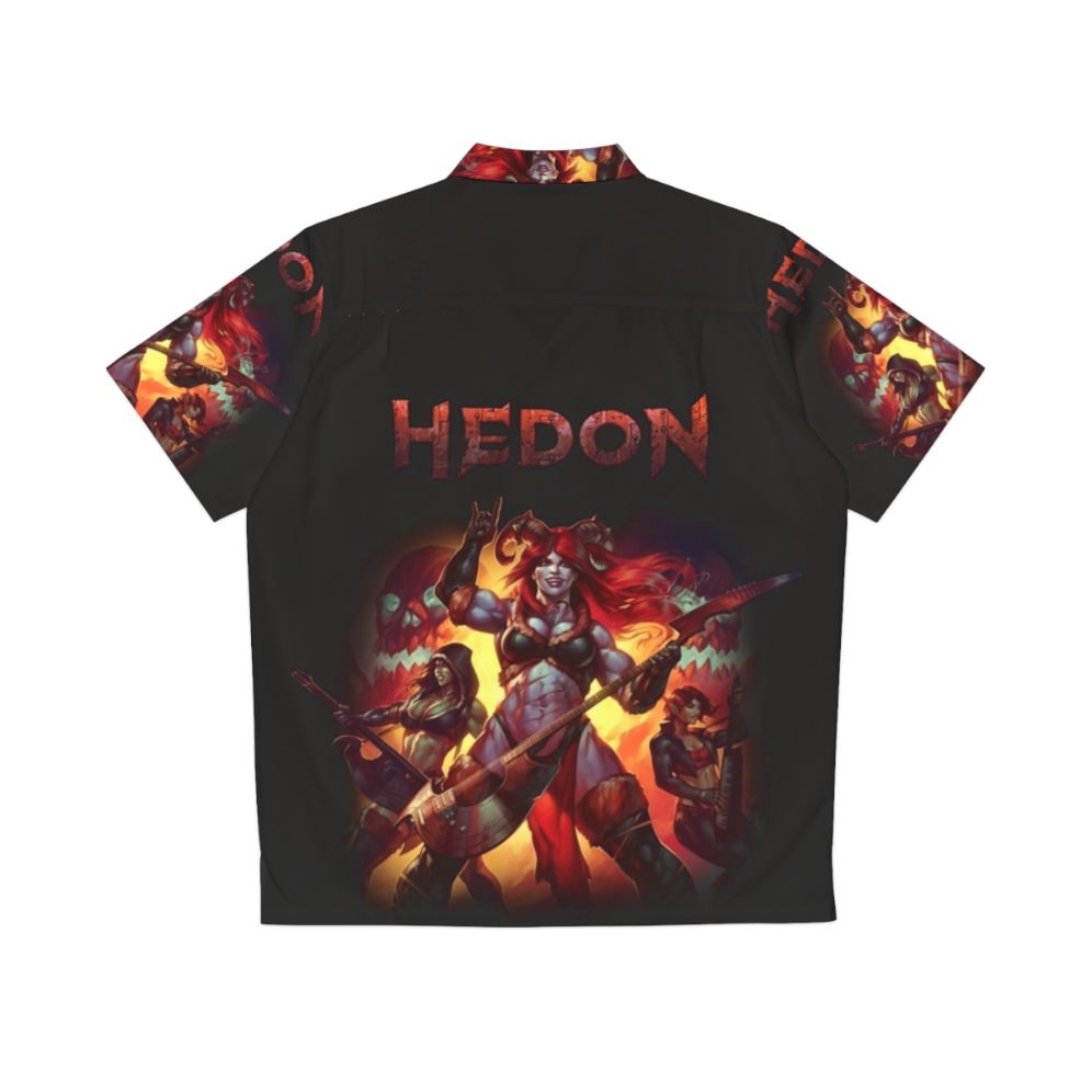 Hedon Fantasy Hawaiian Shirt - Retro Inspired Demonic Apparel - Back