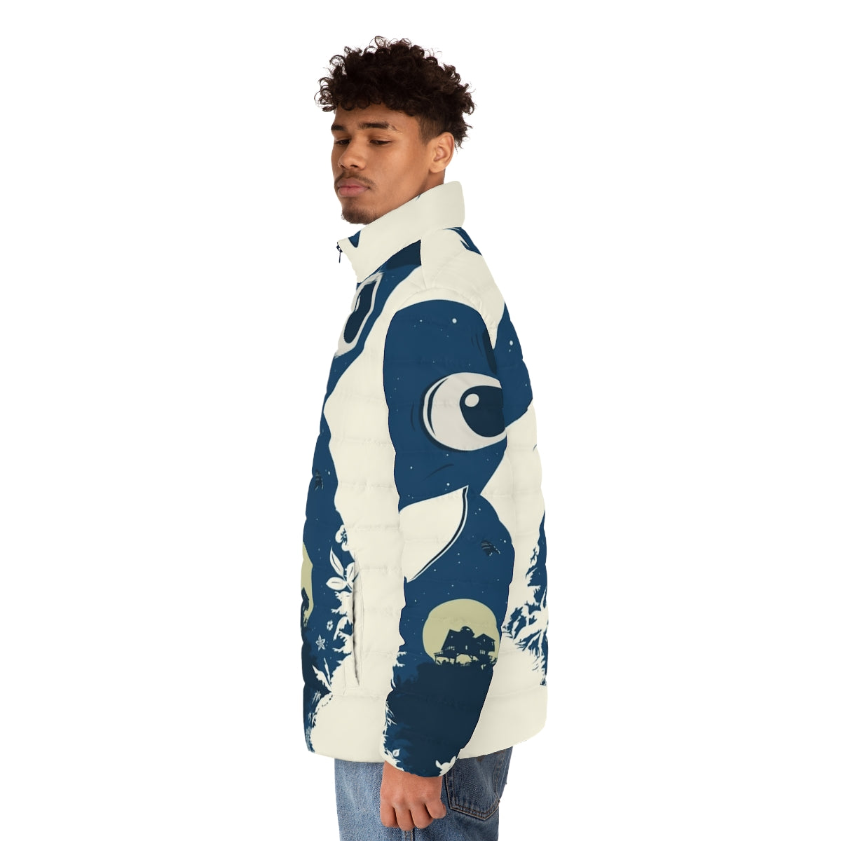 Lilo and Stitch inspired puffer jacket with 626 design - men side left