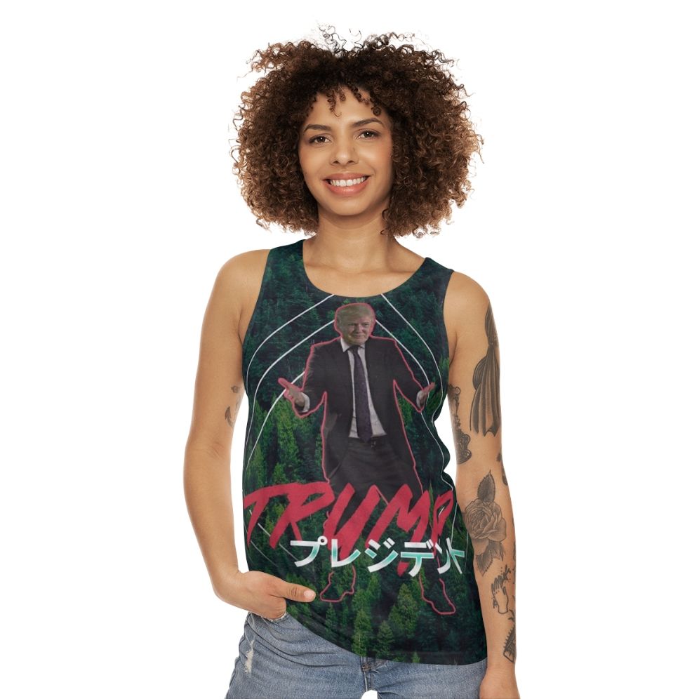 Vaporwave Trump Unisex Tank Top - women