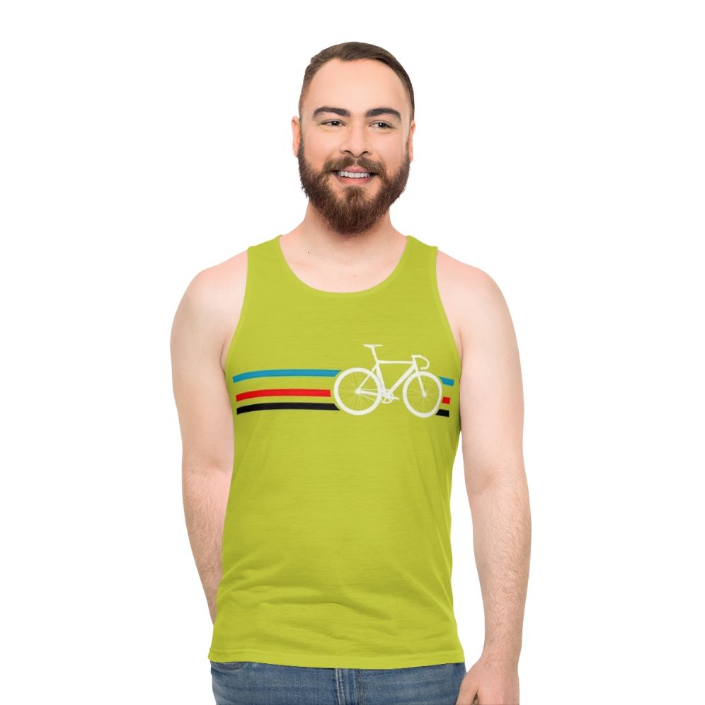 Retro bike stripes velodrome cycling tank top - men