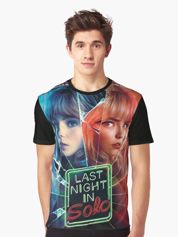 Last Night in Soho graphic t-shirt with murder and mystery design - Men