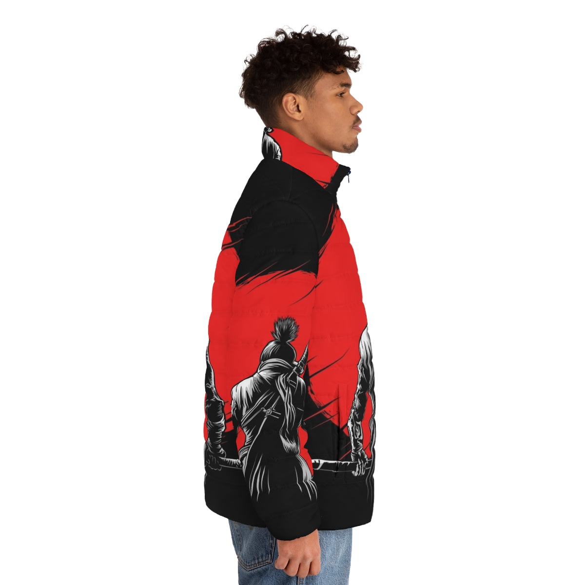 One Batch Two Batch Superhero Puffer Jacket featuring comic book inspired design - men side right