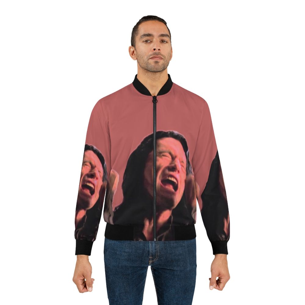 "The Room" inspired bomber jacket with "You're Tearing Me Apart Lisa!" text - Lifestyle