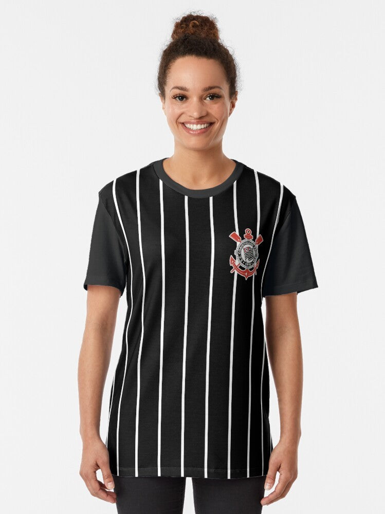 Corinthians Graphic T-Shirt with Team Logo and Colors - Women