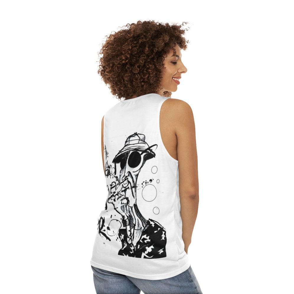 Gonzo Unisex Tank Top featuring Hunter S. Thompson and Ralph Steadman design - women back