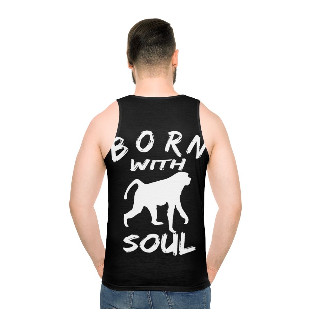 Unisex Graphic Monkey Soul Tank Top - men back