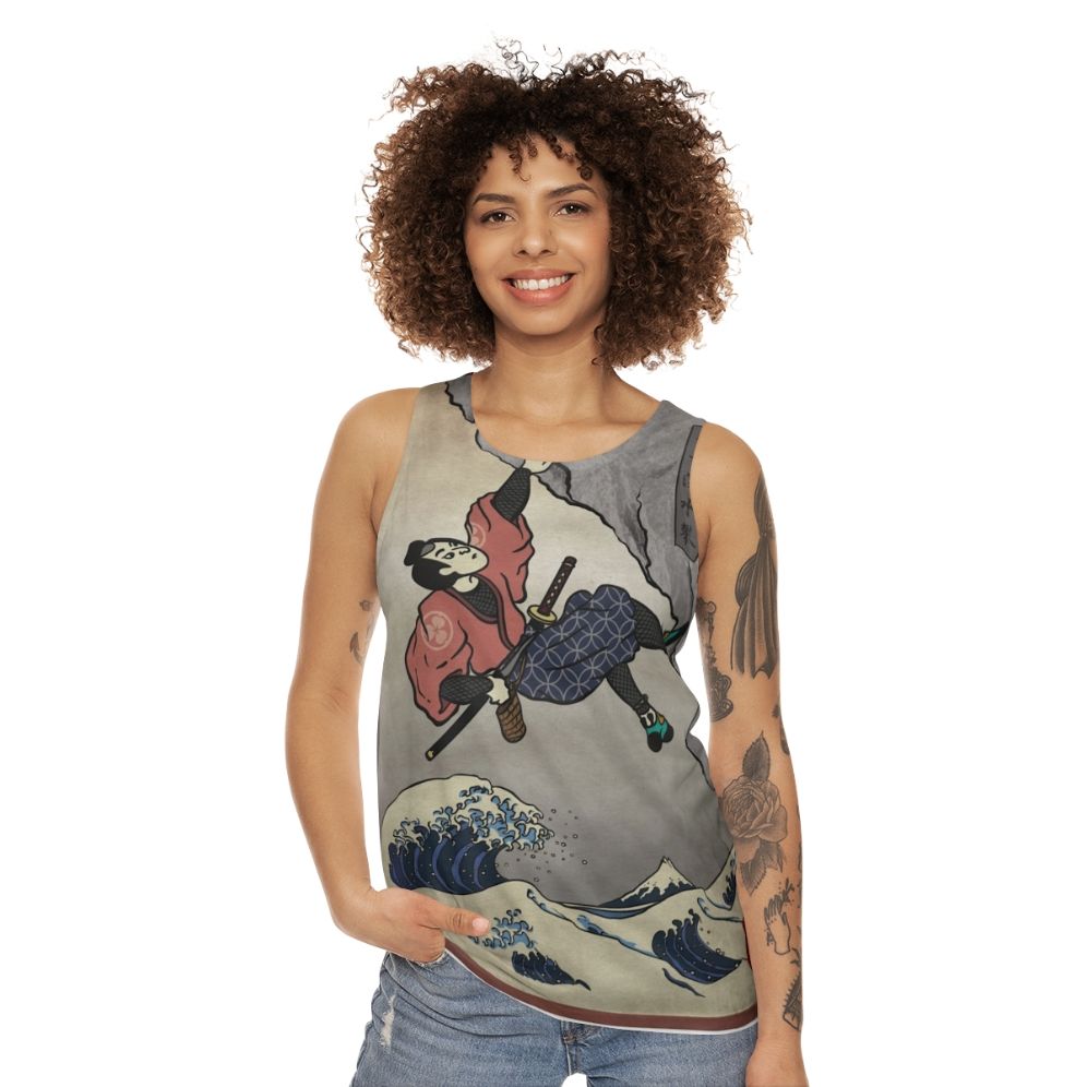 Samurai-inspired climbing tank top for deep water soloing - women