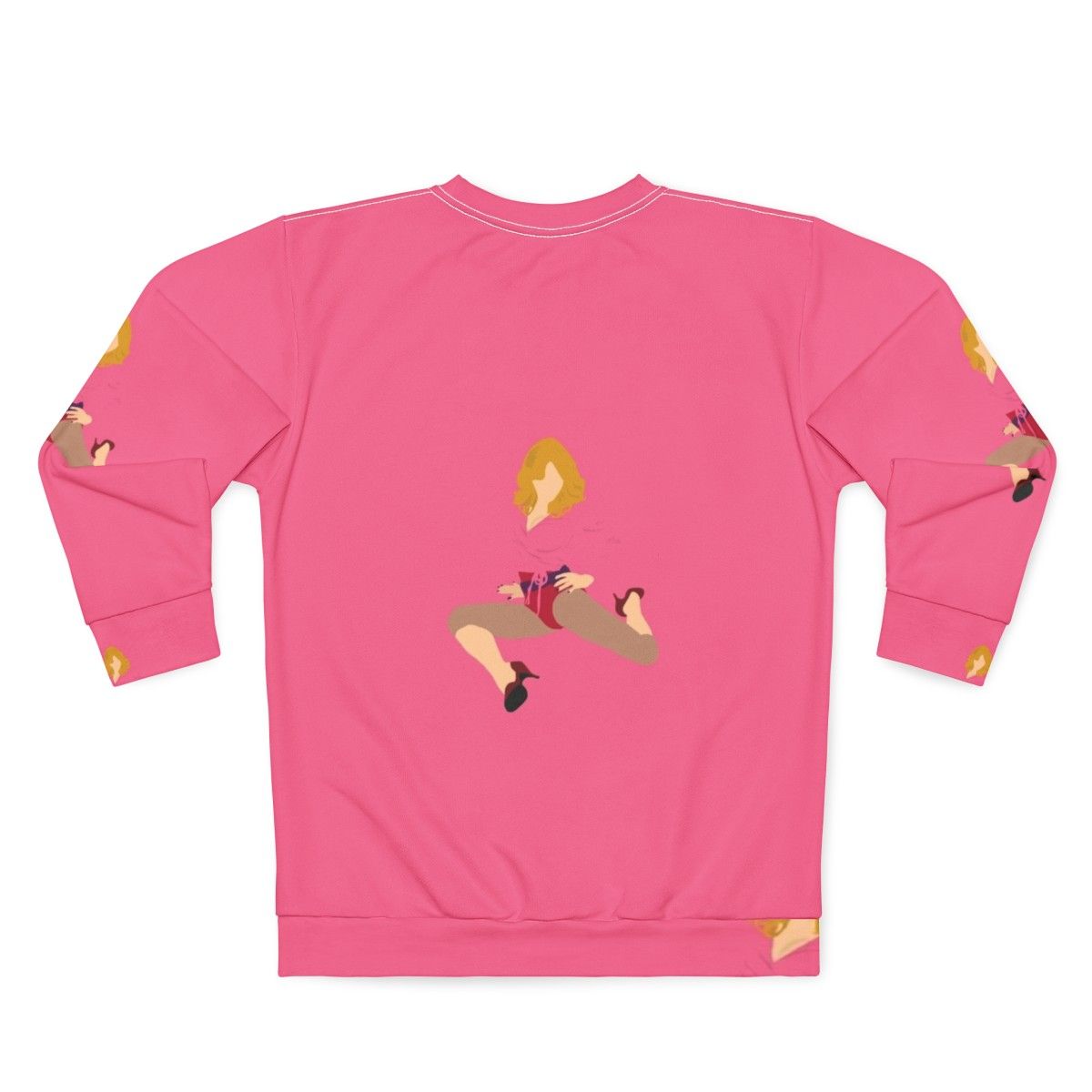 Madonna wearing a pink sweatshirt with the 'Hung Up' design - Back